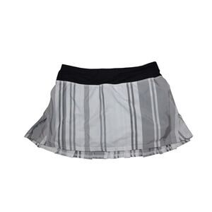 lululemon athletica Gray and Black Striped Midi Skirt
